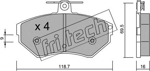 Fri.Tech. 224.1 - Stabdžių trinkelių rinkinys, diskinis stabdys autoreka.lt