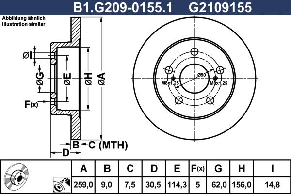 Galfer B1.G209-0155.1 - Stabdžių diskas autoreka.lt