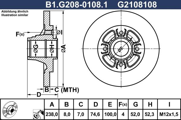 Galfer B1.G208-0108.1 - Stabdžių diskas autoreka.lt