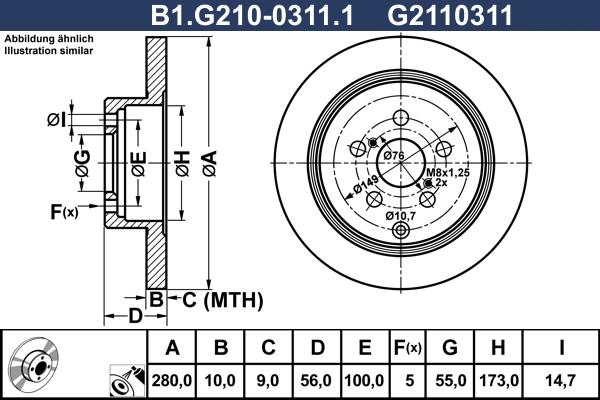 Galfer B1.G210-0311.1 - Stabdžių diskas autoreka.lt