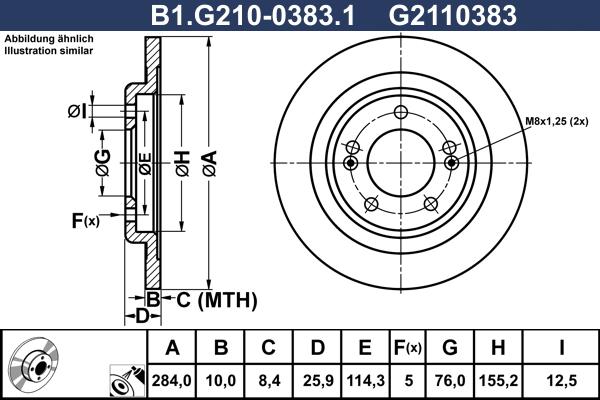 Galfer B1.G210-0383.1 - Stabdžių diskas autoreka.lt