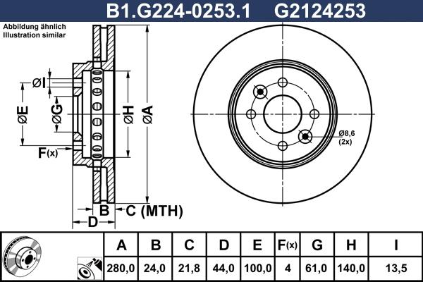 Galfer B1.G224-0253.1 - Stabdžių diskas autoreka.lt