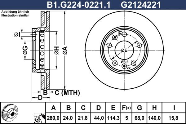 Galfer B1.G224-0221.1 - Stabdžių diskas autoreka.lt