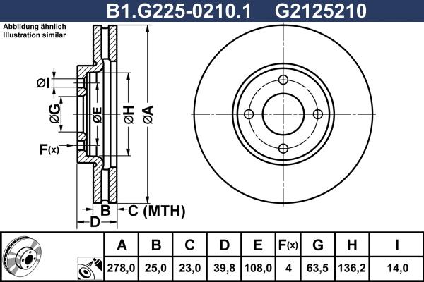 Galfer B1.G225-0210.1 - Stabdžių diskas autoreka.lt