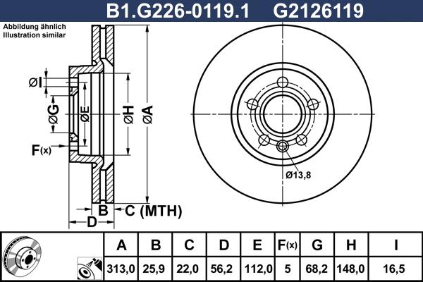 Galfer B1.G226-0119.1 - Stabdžių diskas autoreka.lt