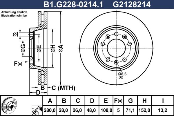 Galfer B1.G228-0214.1 - Stabdžių diskas autoreka.lt