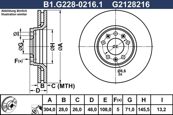 Galfer B1.G228-0216.1 - Stabdžių diskas autoreka.lt