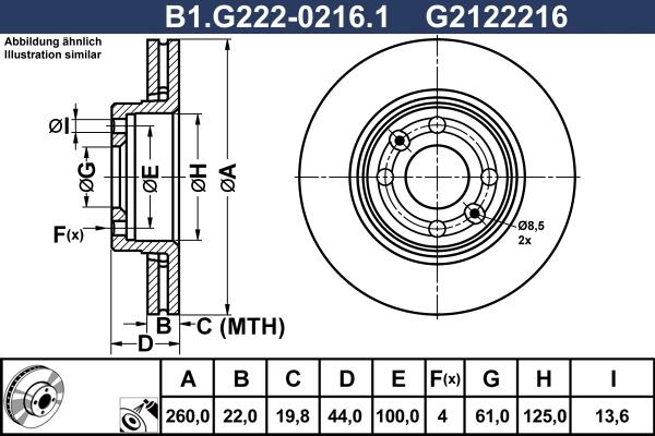 Galfer B1.G222-0216.1 - Stabdžių diskas autoreka.lt