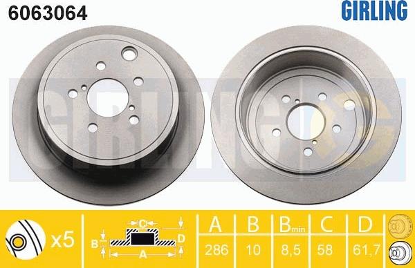 Girling 6063064 - Stabdžių diskas autoreka.lt