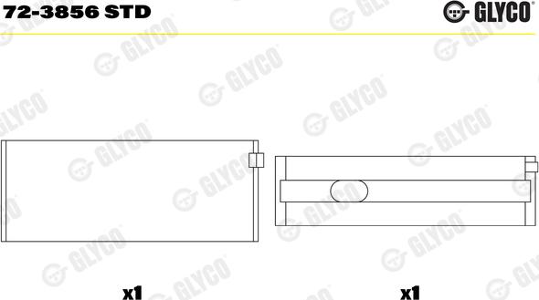 Glyco 72-3856 STD - Pagrindiniai guoliai, alkūninis velenas autoreka.lt