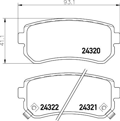 HELLA 8DB 355 028-411 - Stabdžių trinkelių rinkinys, diskinis stabdys autoreka.lt