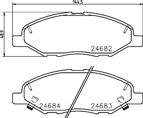 HELLA 8DB 355 014-371 - Stabdžių trinkelių rinkinys, diskinis stabdys autoreka.lt