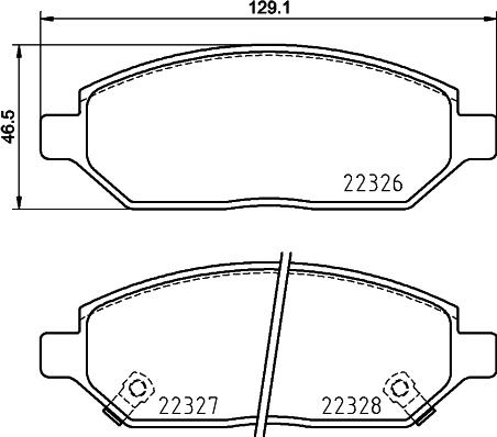 HELLA 8DB 355 025-451 - Stabdžių trinkelių rinkinys, diskinis stabdys autoreka.lt