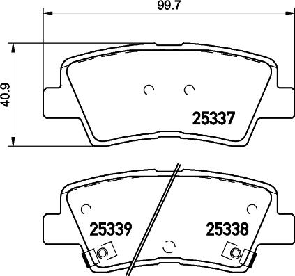 HELLA 8DB 355 028-871 - Stabdžių trinkelių rinkinys, diskinis stabdys autoreka.lt