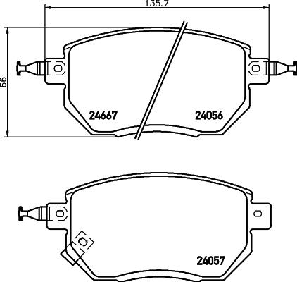 HELLA 8DB 355 028-231 - Stabdžių trinkelių rinkinys, diskinis stabdys autoreka.lt