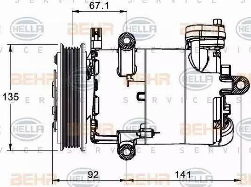 HELLA 8FK 351 334-021 - Kompresorius, oro kondicionierius autoreka.lt