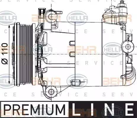 HELLA 8FK 351 334-351 - Kompresorius, oro kondicionierius autoreka.lt