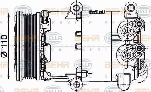 HELLA 8FK 351 334-371 - Kompresorius, oro kondicionierius autoreka.lt