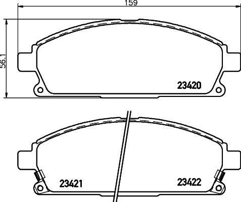 HELLA PAGID 8DB 355 009-661 - Stabdžių trinkelių rinkinys, diskinis stabdys autoreka.lt