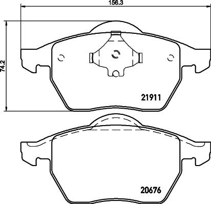 HELLA PAGID 8DB 355 008-021 - Stabdžių trinkelių rinkinys, diskinis stabdys autoreka.lt