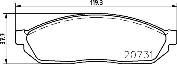 HELLA PAGID 8DB 355 007-281 - Stabdžių trinkelių rinkinys, diskinis stabdys autoreka.lt