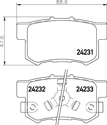 HELLA PAGID 8DB 355 012-061 - Stabdžių trinkelių rinkinys, diskinis stabdys autoreka.lt