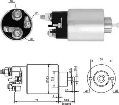 Hoffer 6646014 - Solenoidinis jungiklis, starteris autoreka.lt