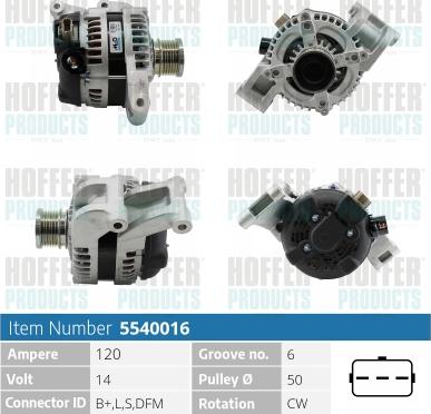 Hoffer H5540016 - Kintamosios srovės generatorius autoreka.lt