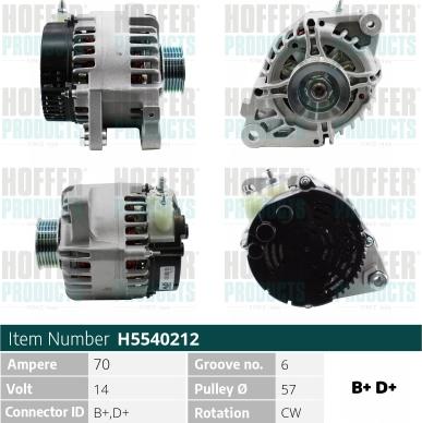 Hoffer H5540212 - Kintamosios srovės generatorius autoreka.lt