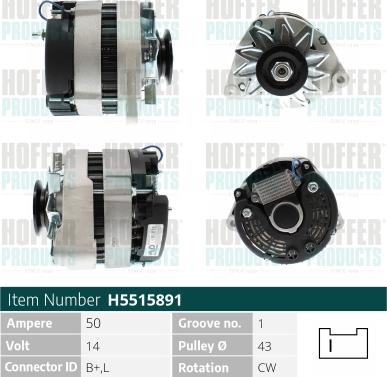 Hoffer H5515891 - Kintamosios srovės generatorius autoreka.lt