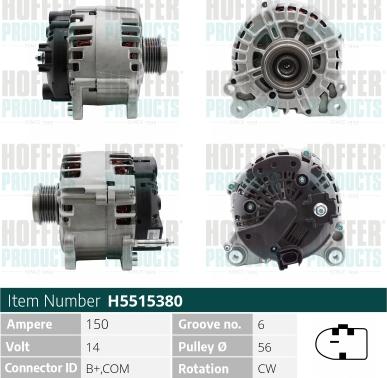 Hoffer H5515380 - Kintamosios srovės generatorius autoreka.lt