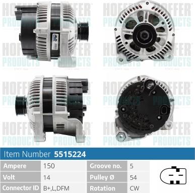 Hoffer H5515224 - Kintamosios srovės generatorius autoreka.lt