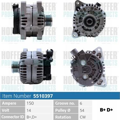 Hoffer H5510397 - Kintamosios srovės generatorius autoreka.lt