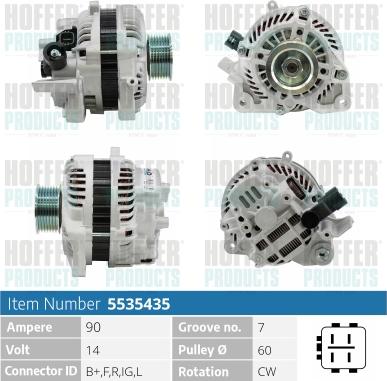 Hoffer H5535435 - Kintamosios srovės generatorius autoreka.lt