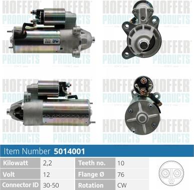 Hoffer H5014001 - Starteris autoreka.lt