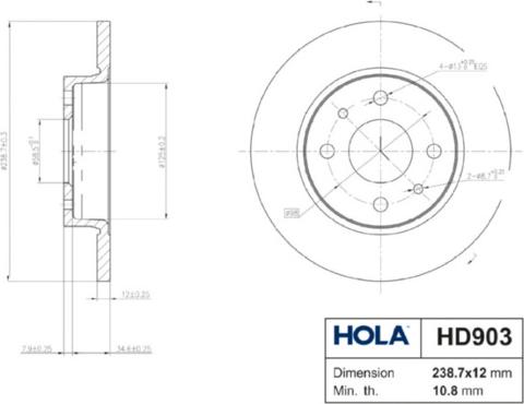 Hola HD903 - Stabdžių diskas autoreka.lt