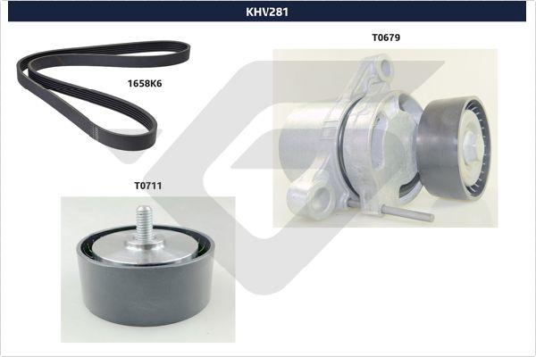 Hutchinson KHV 281 - V formos rumbuotas diržas, komplektas autoreka.lt