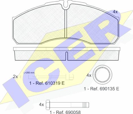 Icer 141499 - Stabdžių trinkelių rinkinys, diskinis stabdys autoreka.lt