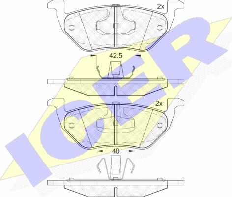 Icer 182031 - Stabdžių trinkelių rinkinys, diskinis stabdys autoreka.lt