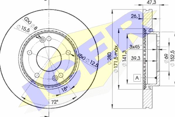 Icer 78BD5171-2 - Stabdžių diskas autoreka.lt