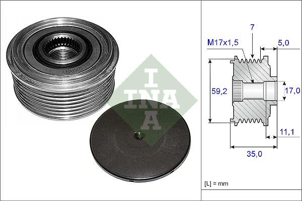 INA 535 0087 10 - Skriemulys, kintamosios srovės generatorius autoreka.lt