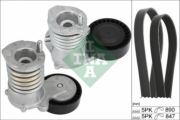 INA 529 0477 10 - V formos rumbuotas diržas, komplektas autoreka.lt