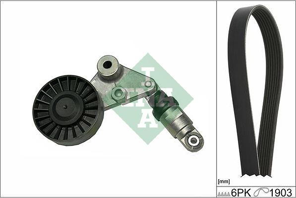 INA 529 0203 10 - V formos rumbuotas diržas, komplektas autoreka.lt