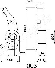 Japanparts BE-003 - Įtempiklis, paskirstymo diržas autoreka.lt