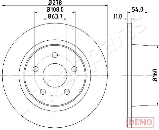 Japanparts DP-0311C - Stabdžių diskas autoreka.lt