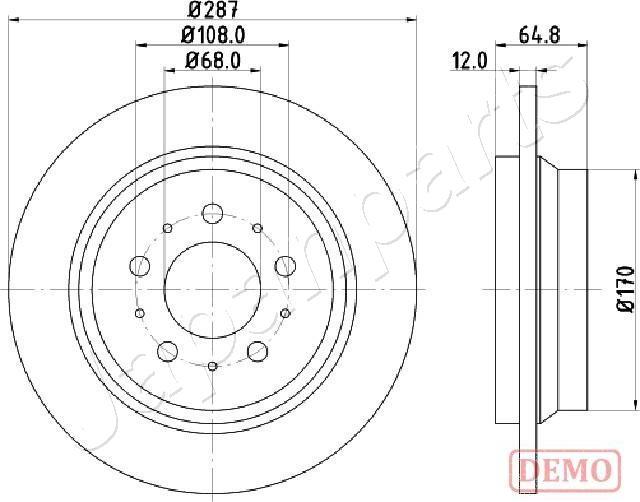 Japanparts DP-0321C - Stabdžių diskas autoreka.lt