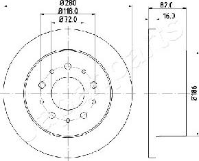Japanparts DP-0216 - Stabdžių diskas autoreka.lt