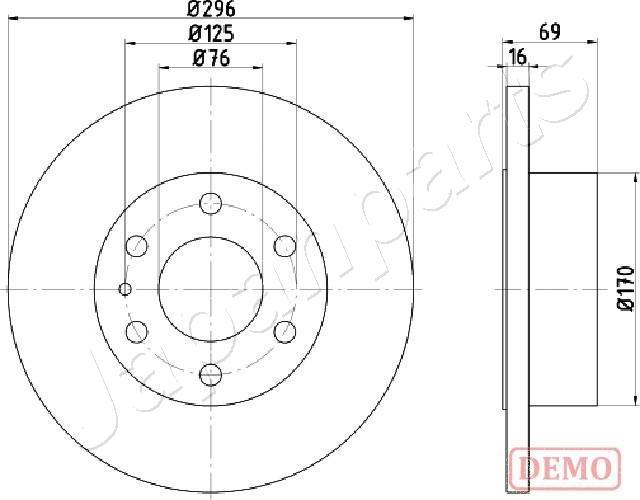 Japanparts DP-0225C - Stabdžių diskas autoreka.lt