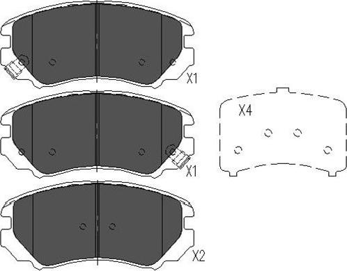 Kavo Parts KBP-3008 - Stabdžių trinkelių rinkinys, diskinis stabdys autoreka.lt