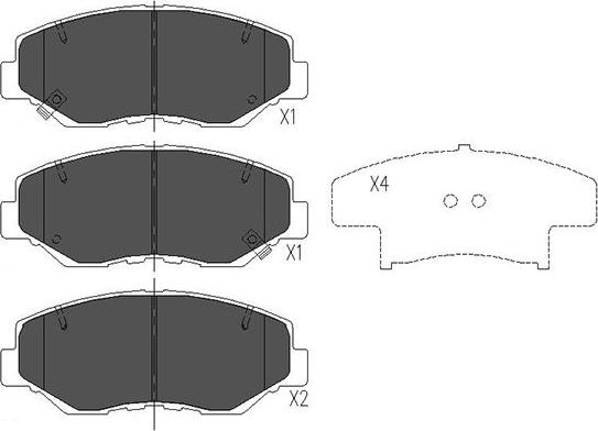 Kavo Parts KBP-2034 - Stabdžių trinkelių rinkinys, diskinis stabdys autoreka.lt